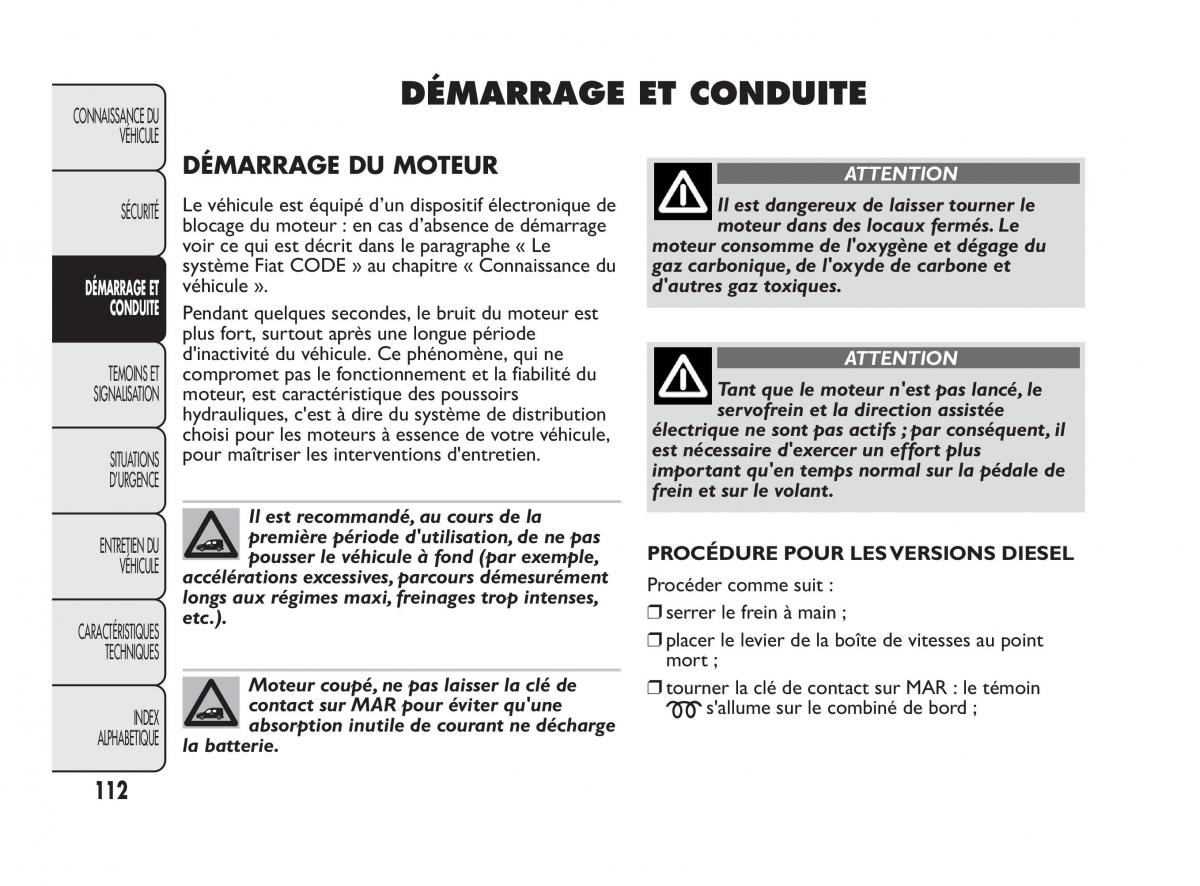 Fiat Qubo manuel du proprietaire / page 113