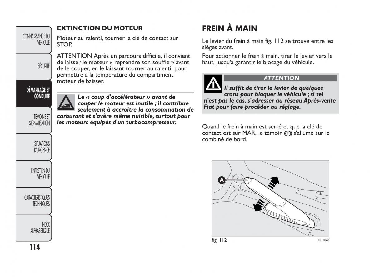 Fiat Qubo manuel du proprietaire / page 115