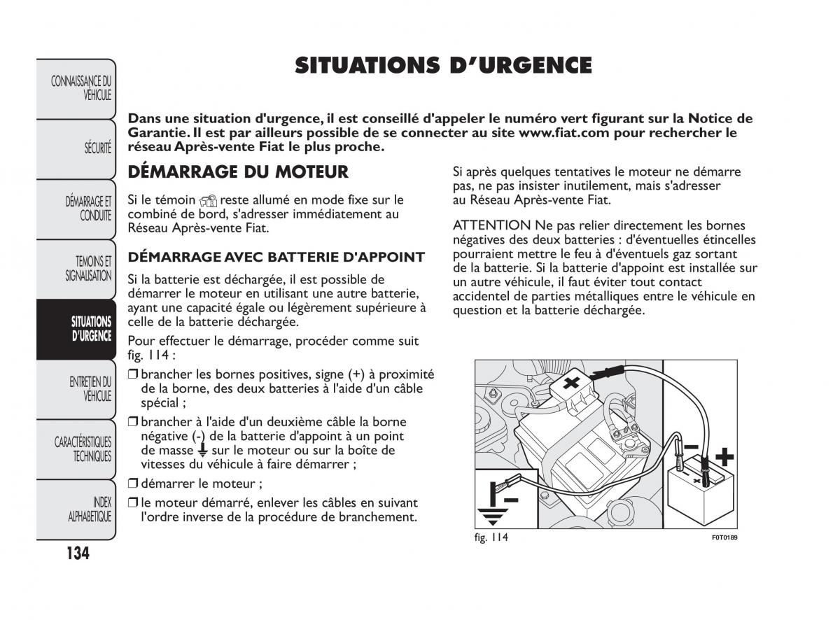 Fiat Qubo manuel du proprietaire / page 135