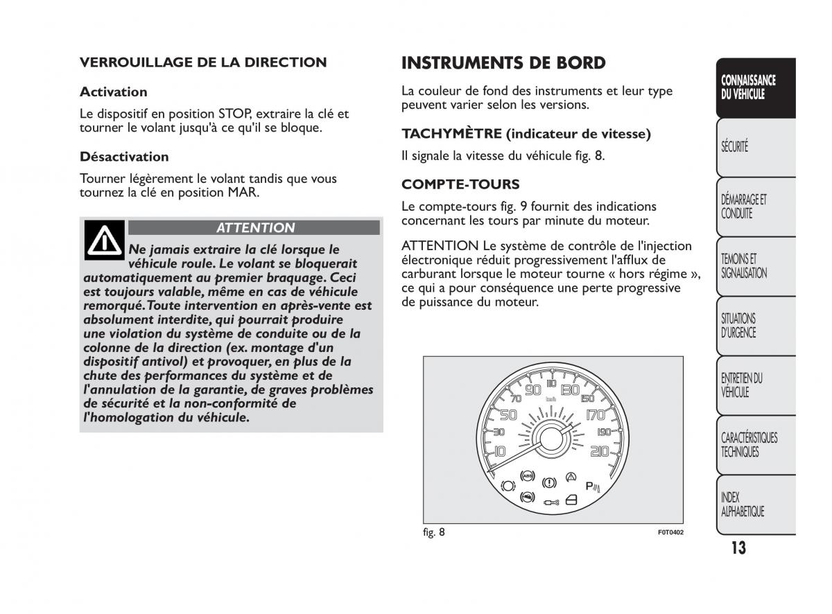 Fiat Qubo manuel du proprietaire / page 14