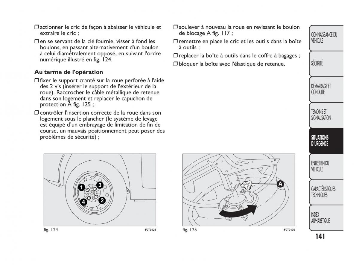 Fiat Qubo manuel du proprietaire / page 142