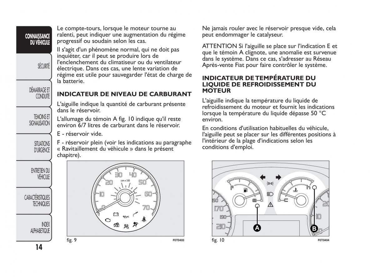 Fiat Qubo manuel du proprietaire / page 15