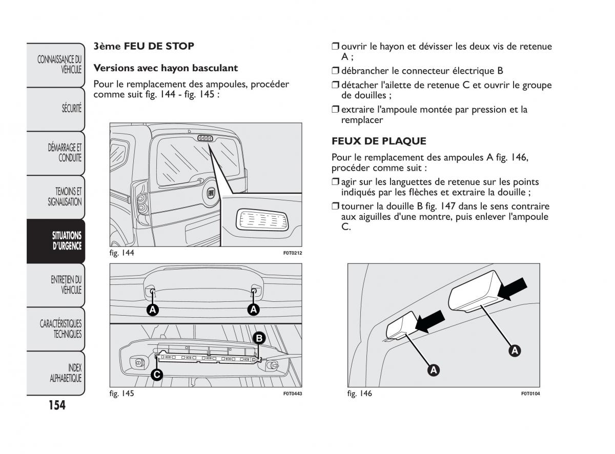 Fiat Qubo manuel du proprietaire / page 155