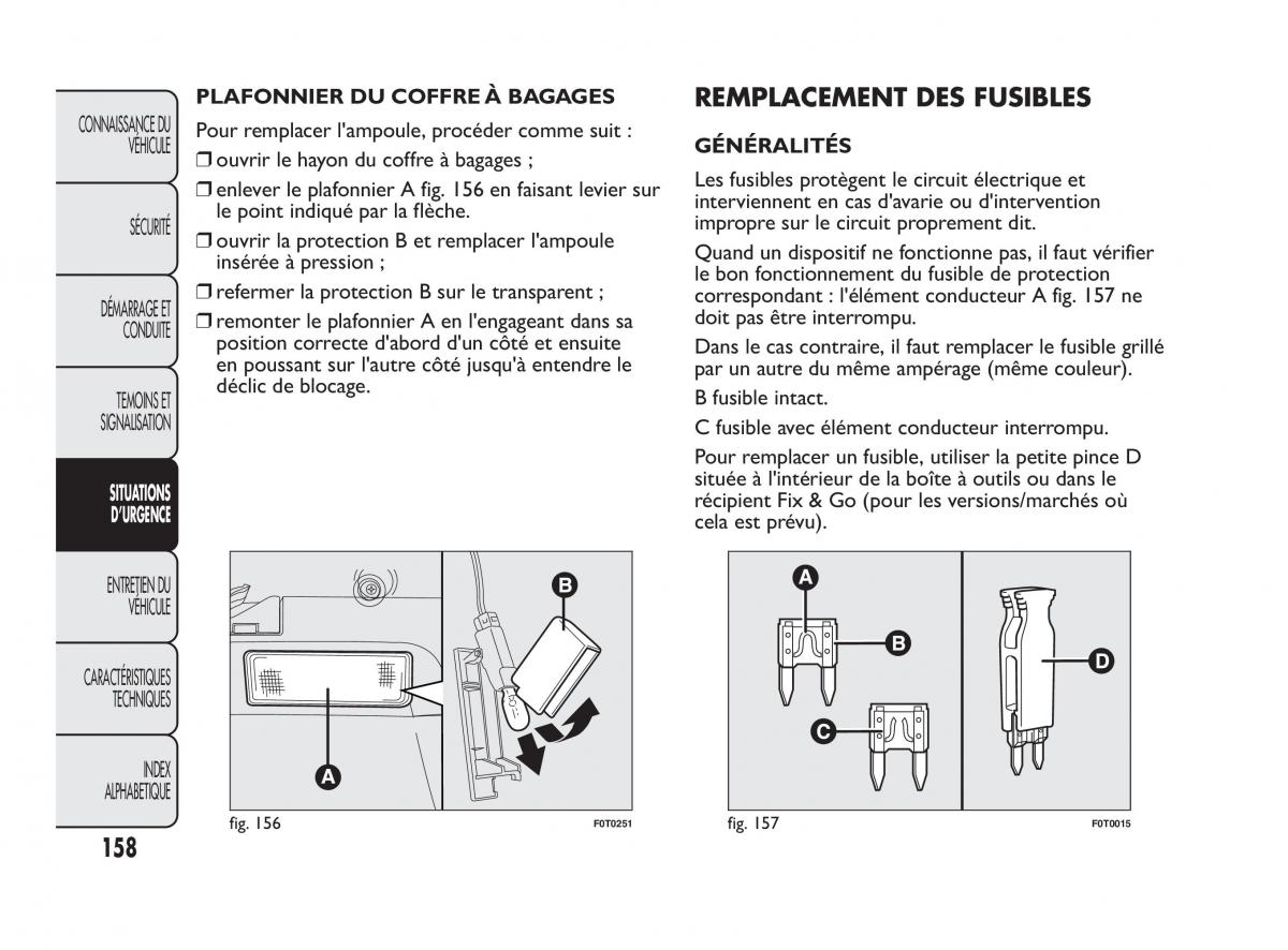 Fiat Qubo manuel du proprietaire / page 159