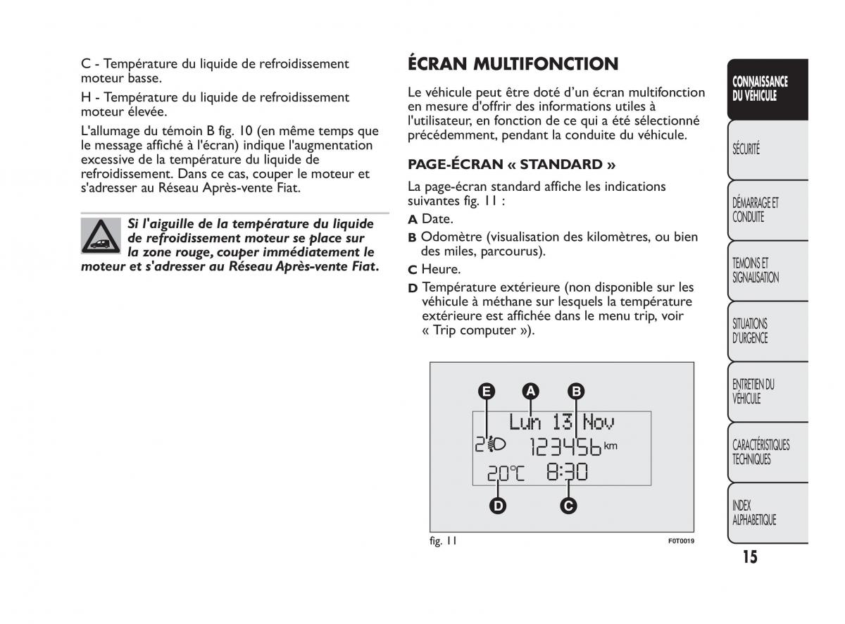 Fiat Qubo manuel du proprietaire / page 16