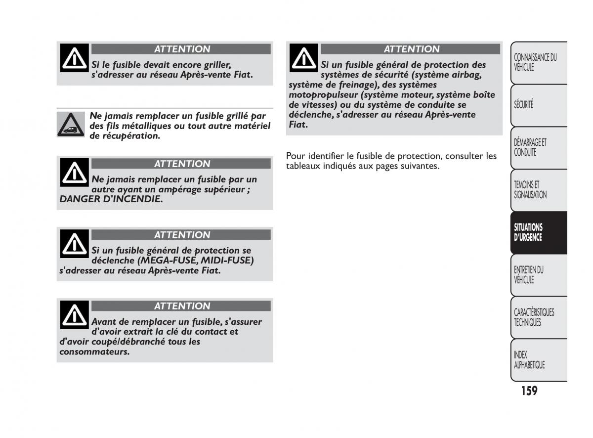 Fiat Qubo manuel du proprietaire / page 160