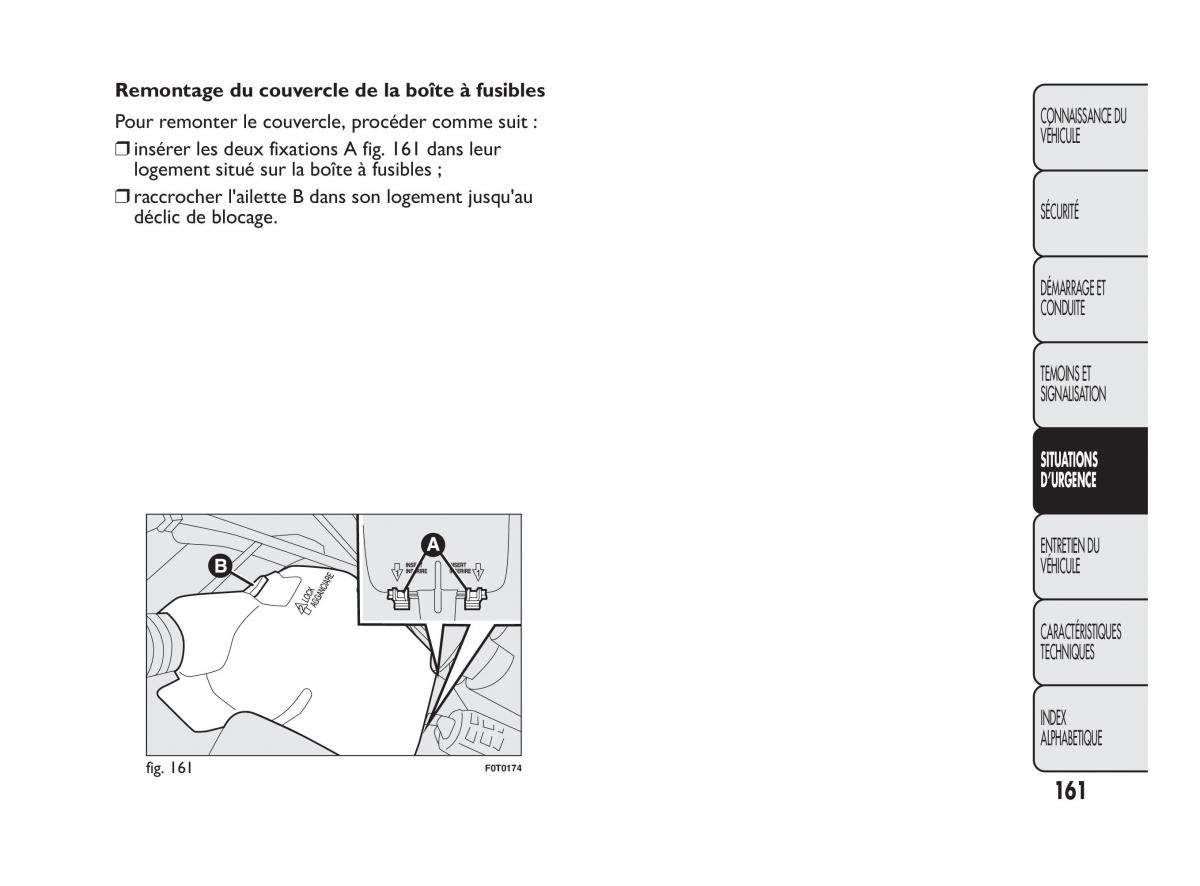 Fiat Qubo manuel du proprietaire / page 162