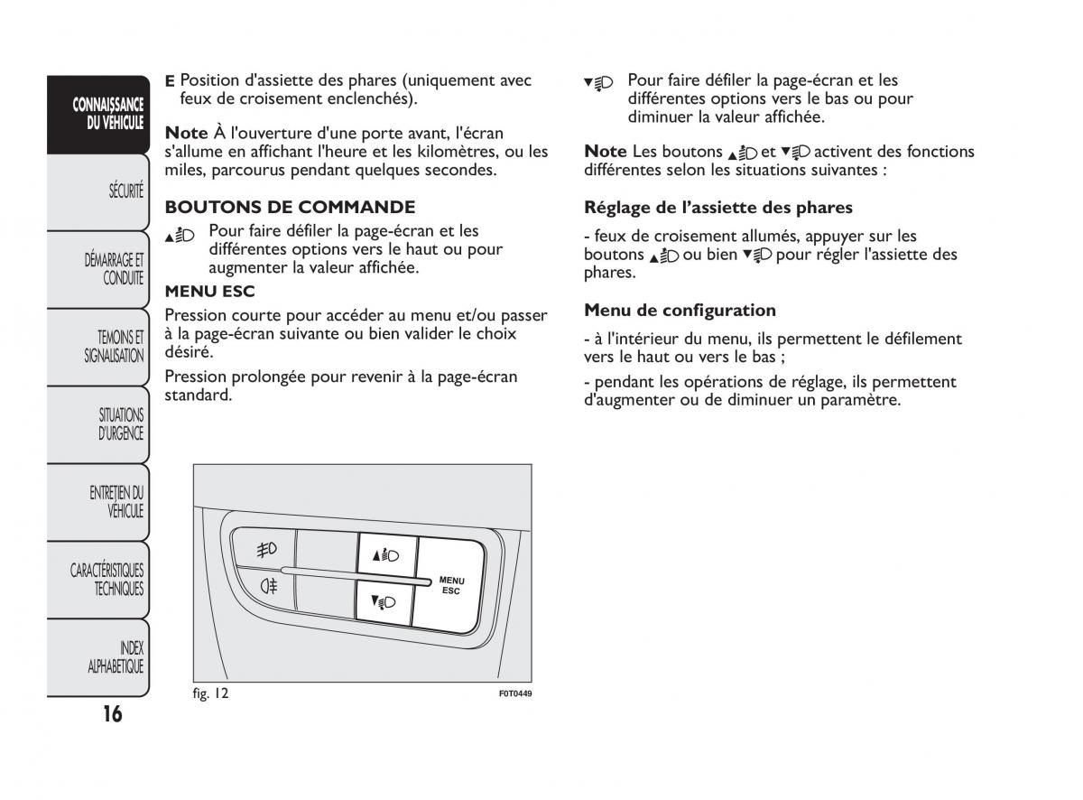 Fiat Qubo manuel du proprietaire / page 17