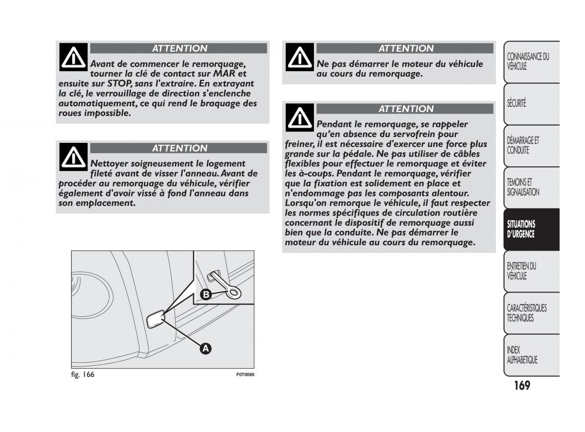 Fiat Qubo manuel du proprietaire / page 170