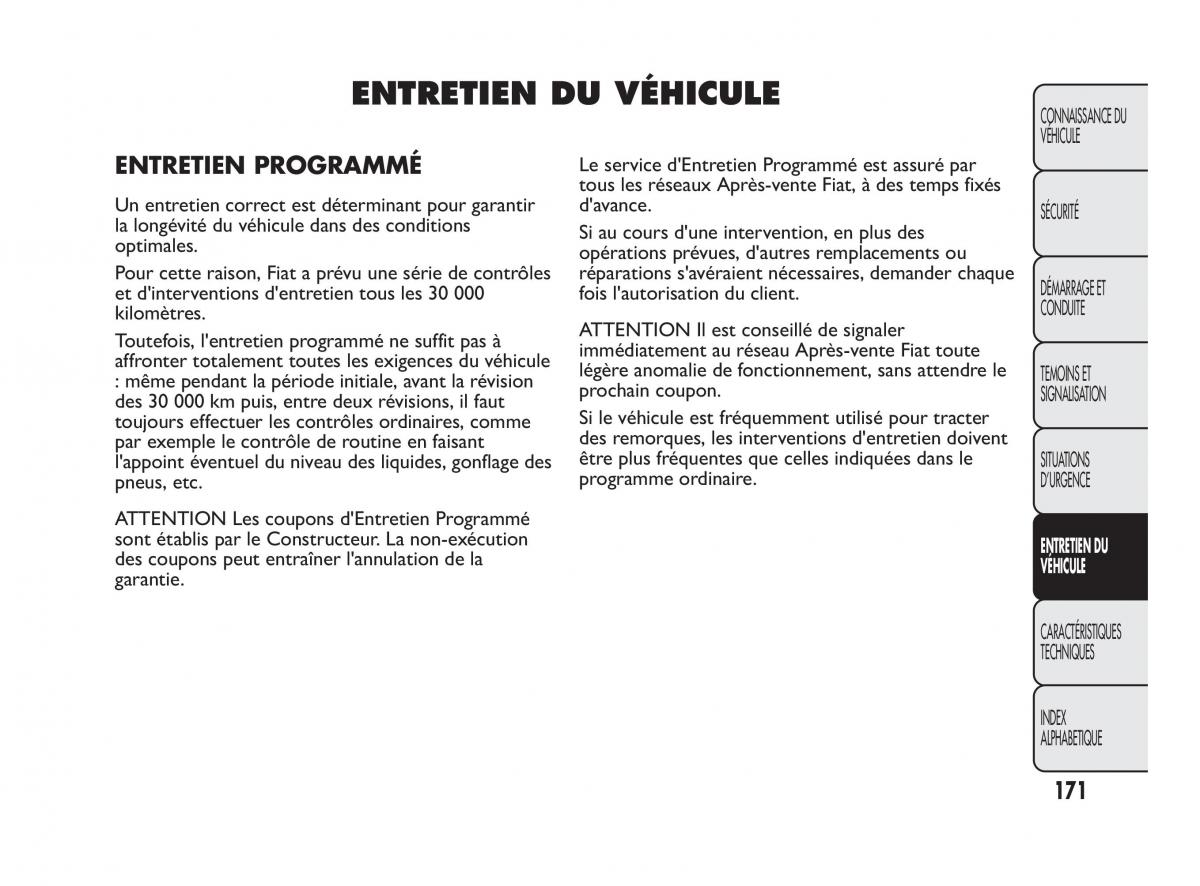 Fiat Qubo manuel du proprietaire / page 172