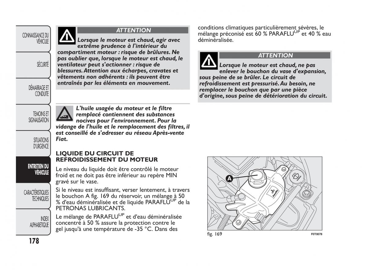Fiat Qubo manuel du proprietaire / page 179