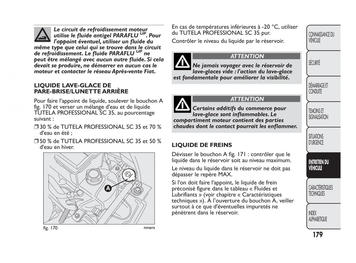 Fiat Qubo manuel du proprietaire / page 180