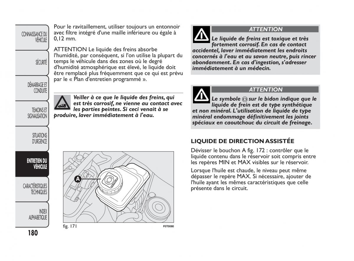 Fiat Qubo manuel du proprietaire / page 181