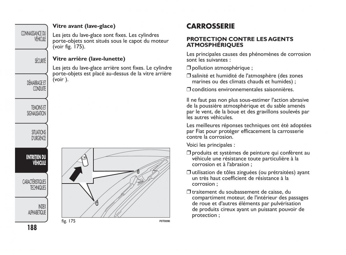 Fiat Qubo manuel du proprietaire / page 189