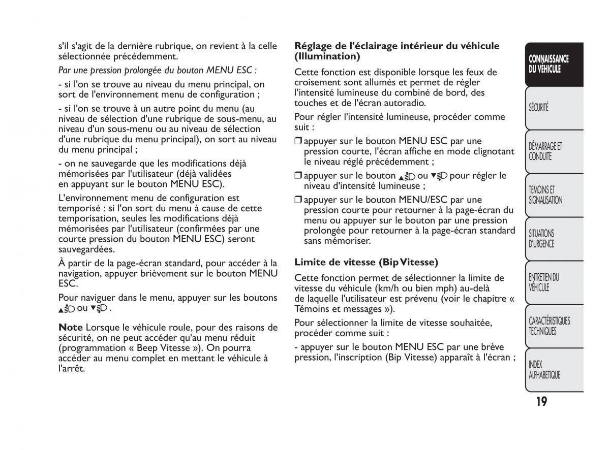 Fiat Qubo manuel du proprietaire / page 20