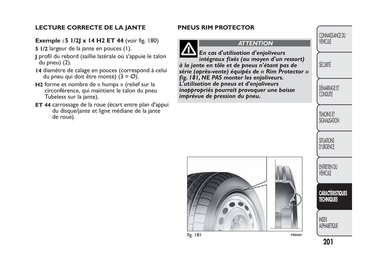 Fiat Qubo manuel du proprietaire / page 202