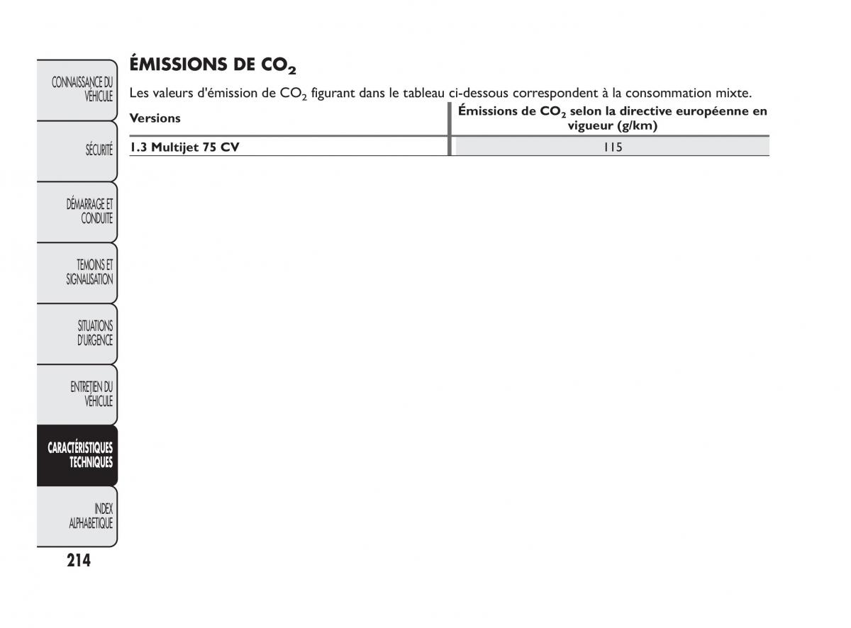 Fiat Qubo manuel du proprietaire / page 215