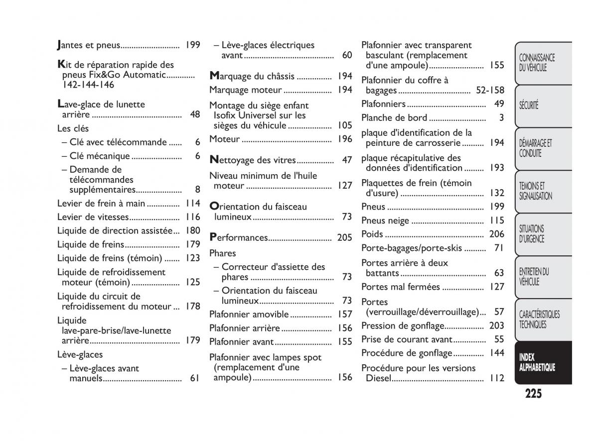 Fiat Qubo manuel du proprietaire / page 226