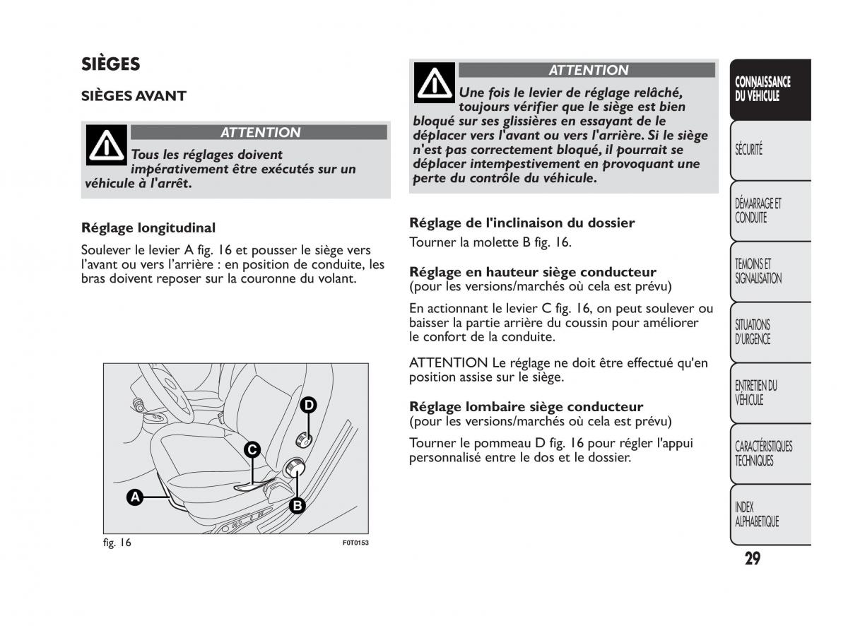 Fiat Qubo manuel du proprietaire / page 30