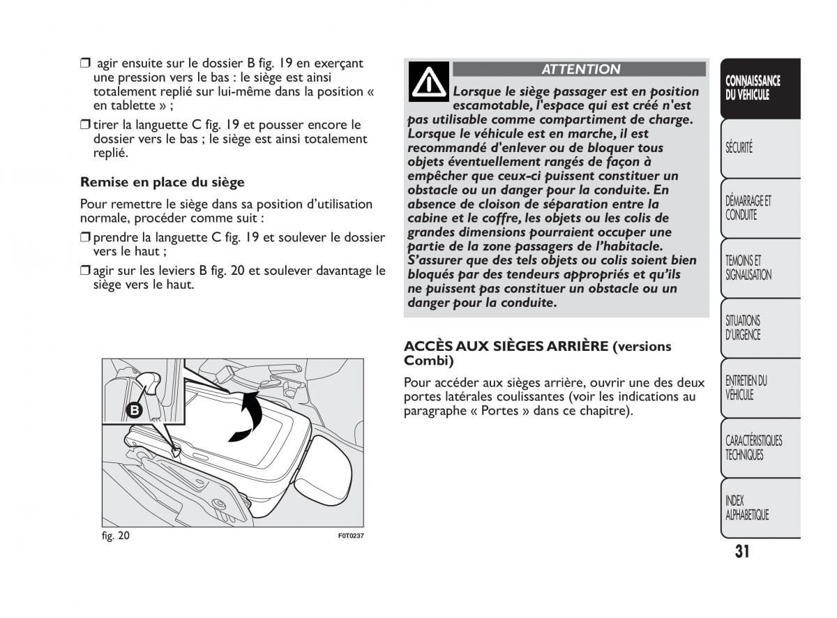 Fiat Qubo manuel du proprietaire / page 32