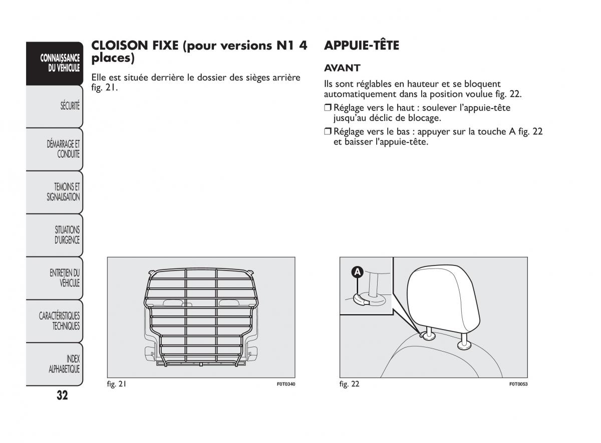 Fiat Qubo manuel du proprietaire / page 33