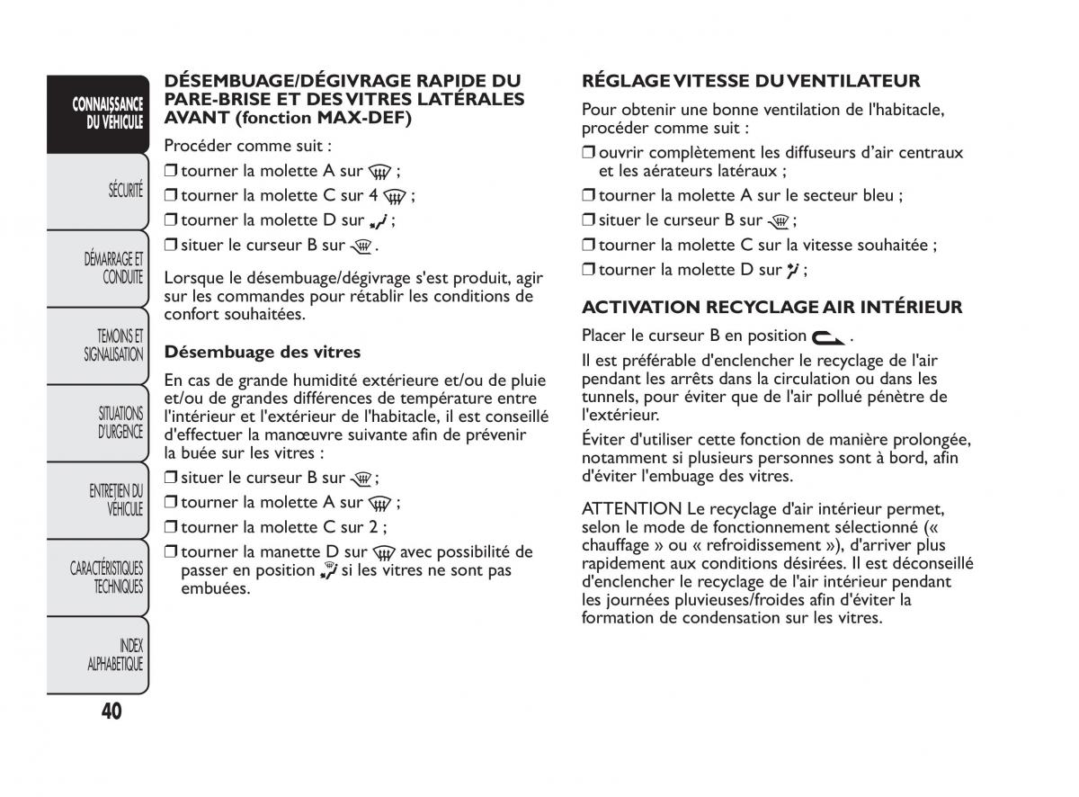 Fiat Qubo manuel du proprietaire / page 41