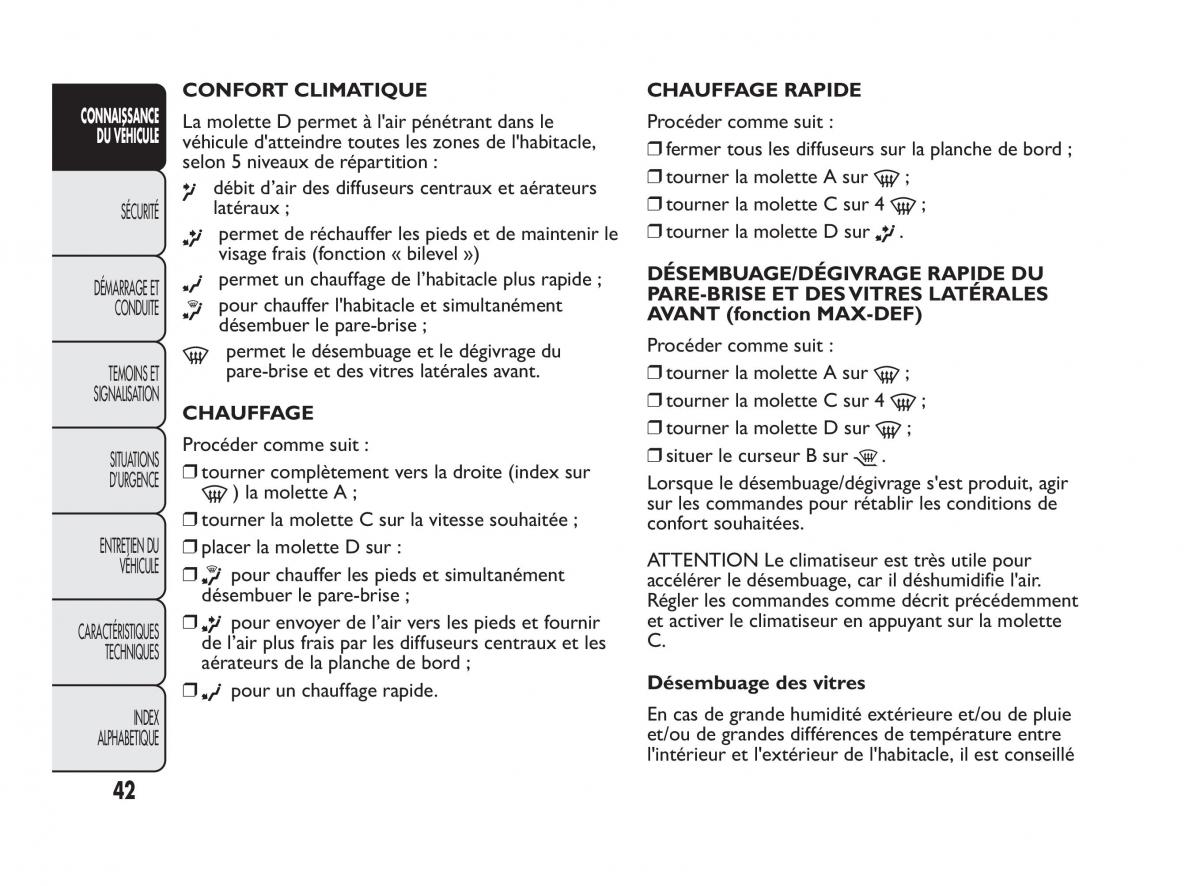 Fiat Qubo manuel du proprietaire / page 43