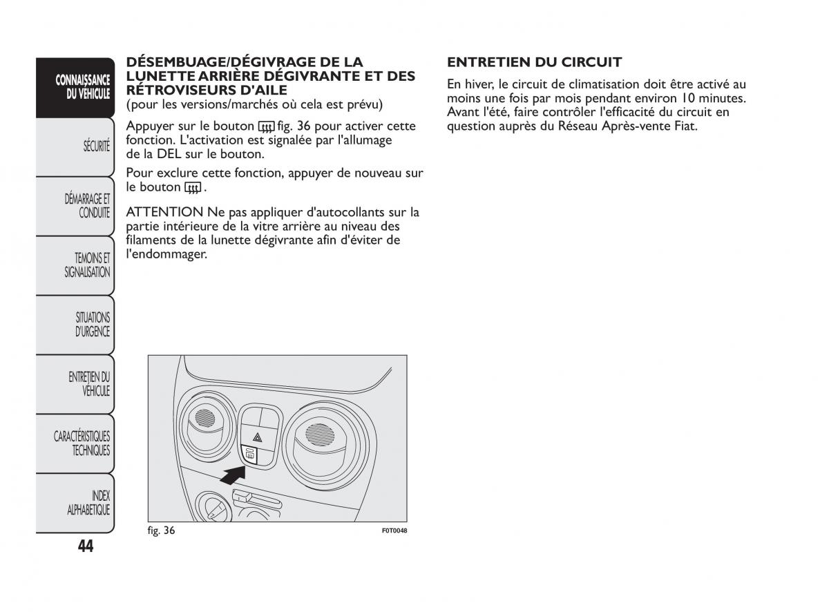 Fiat Qubo manuel du proprietaire / page 45