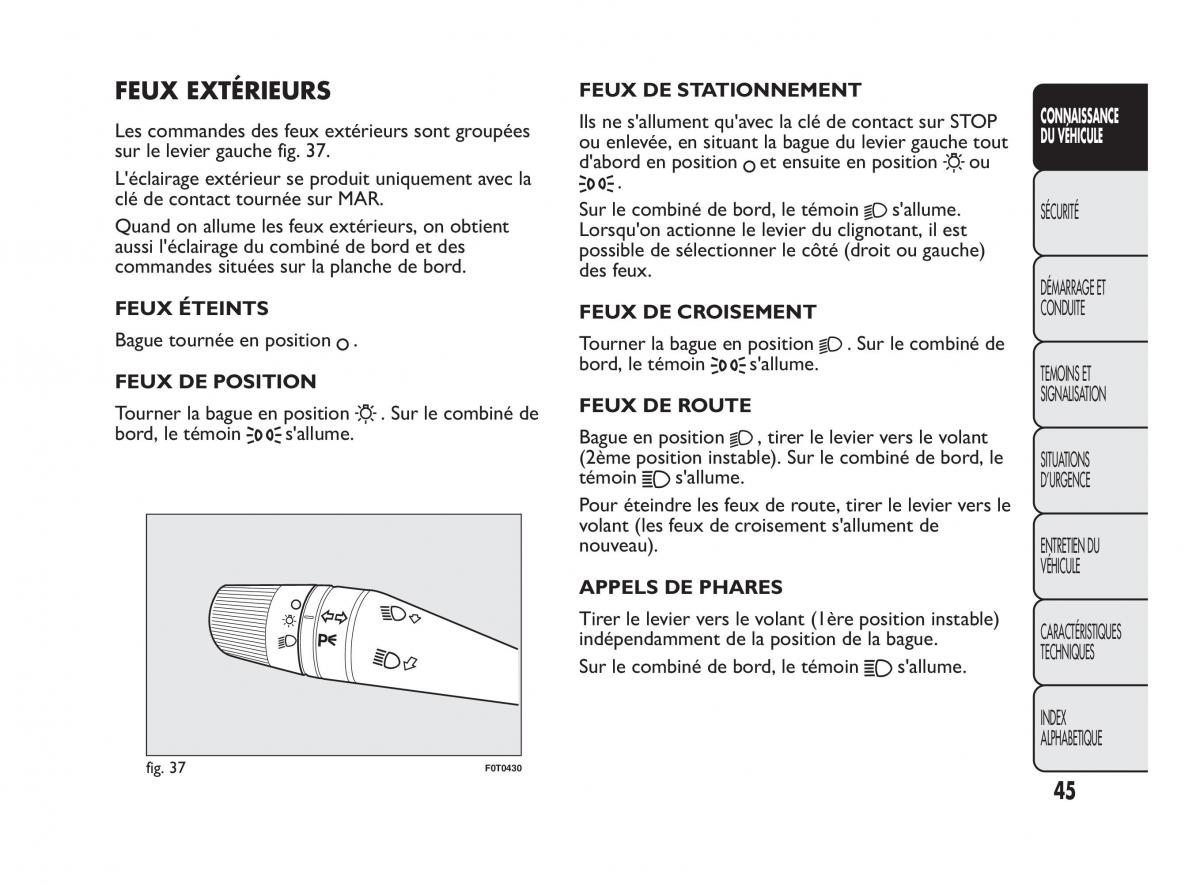 Fiat Qubo manuel du proprietaire / page 46