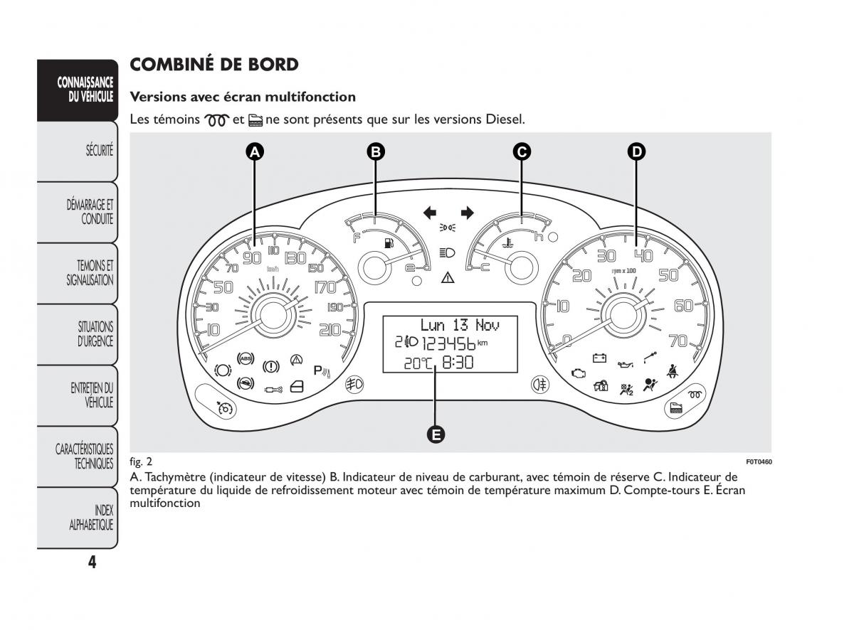 Fiat Qubo manuel du proprietaire / page 5