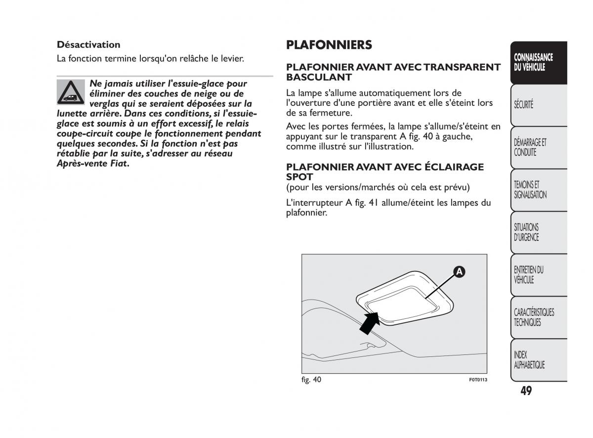 Fiat Qubo manuel du proprietaire / page 50