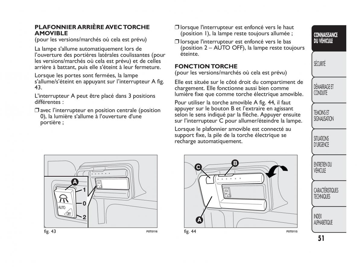 Fiat Qubo manuel du proprietaire / page 52