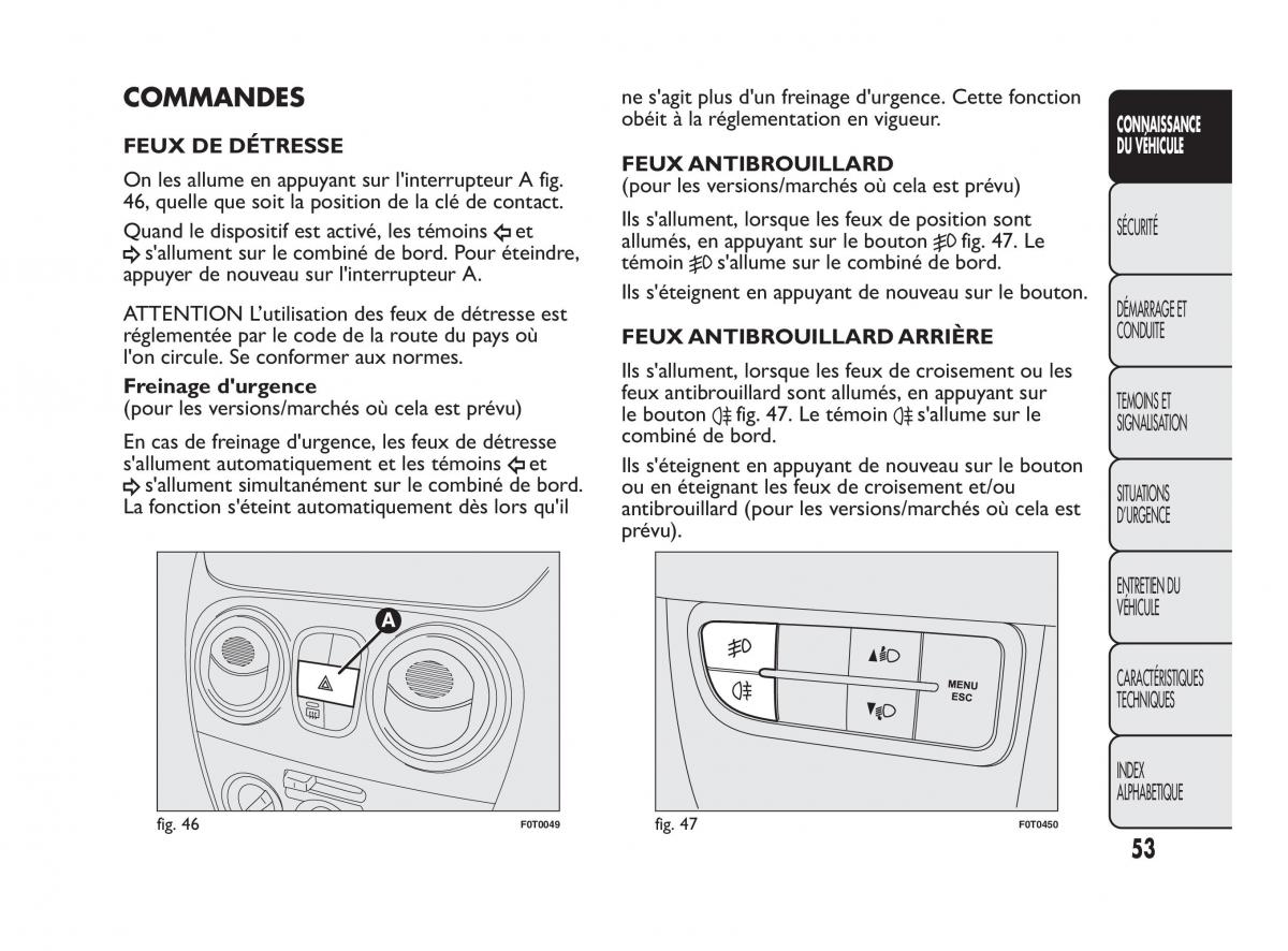 Fiat Qubo manuel du proprietaire / page 54