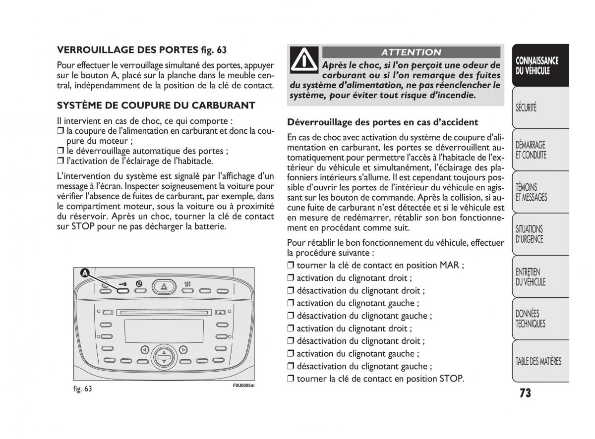 Fiat Punto Evo manuel du proprietaire / page 74