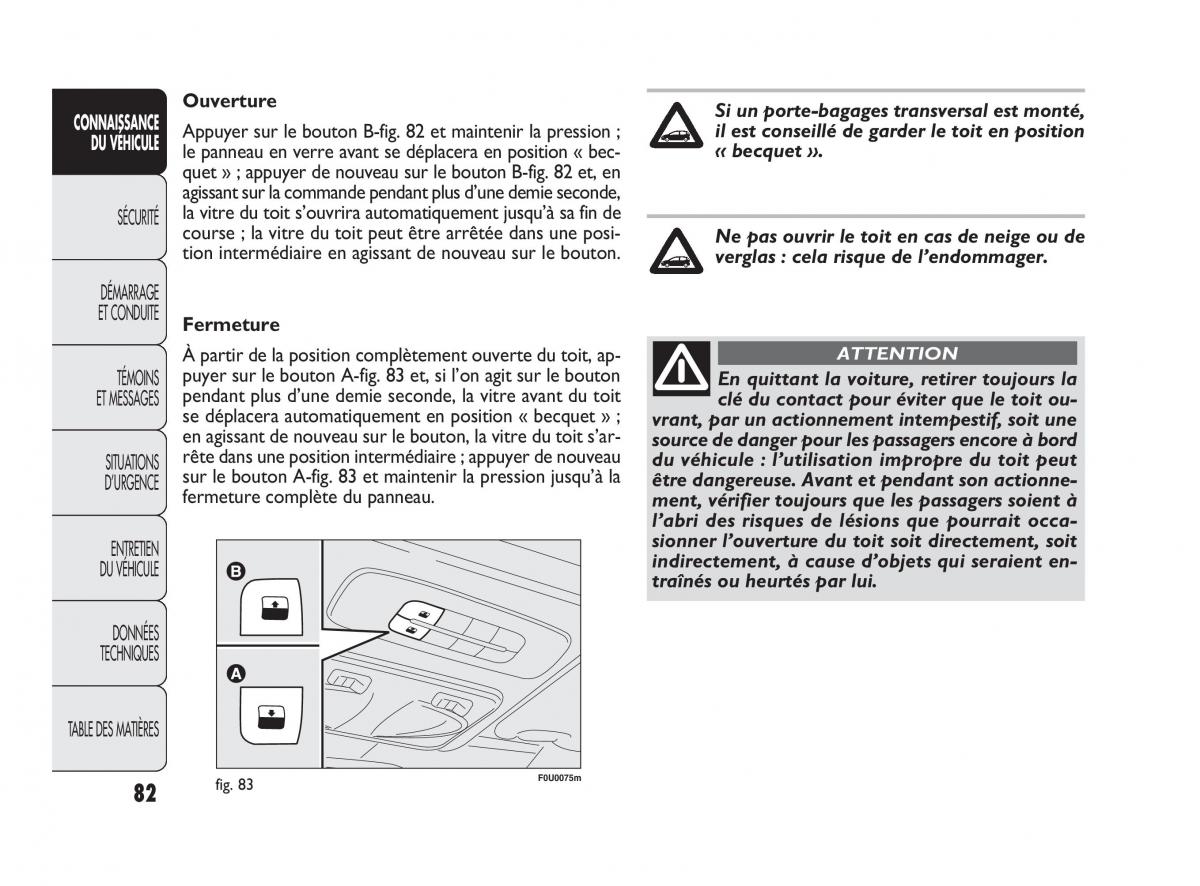 Fiat Punto Evo manuel du proprietaire / page 83