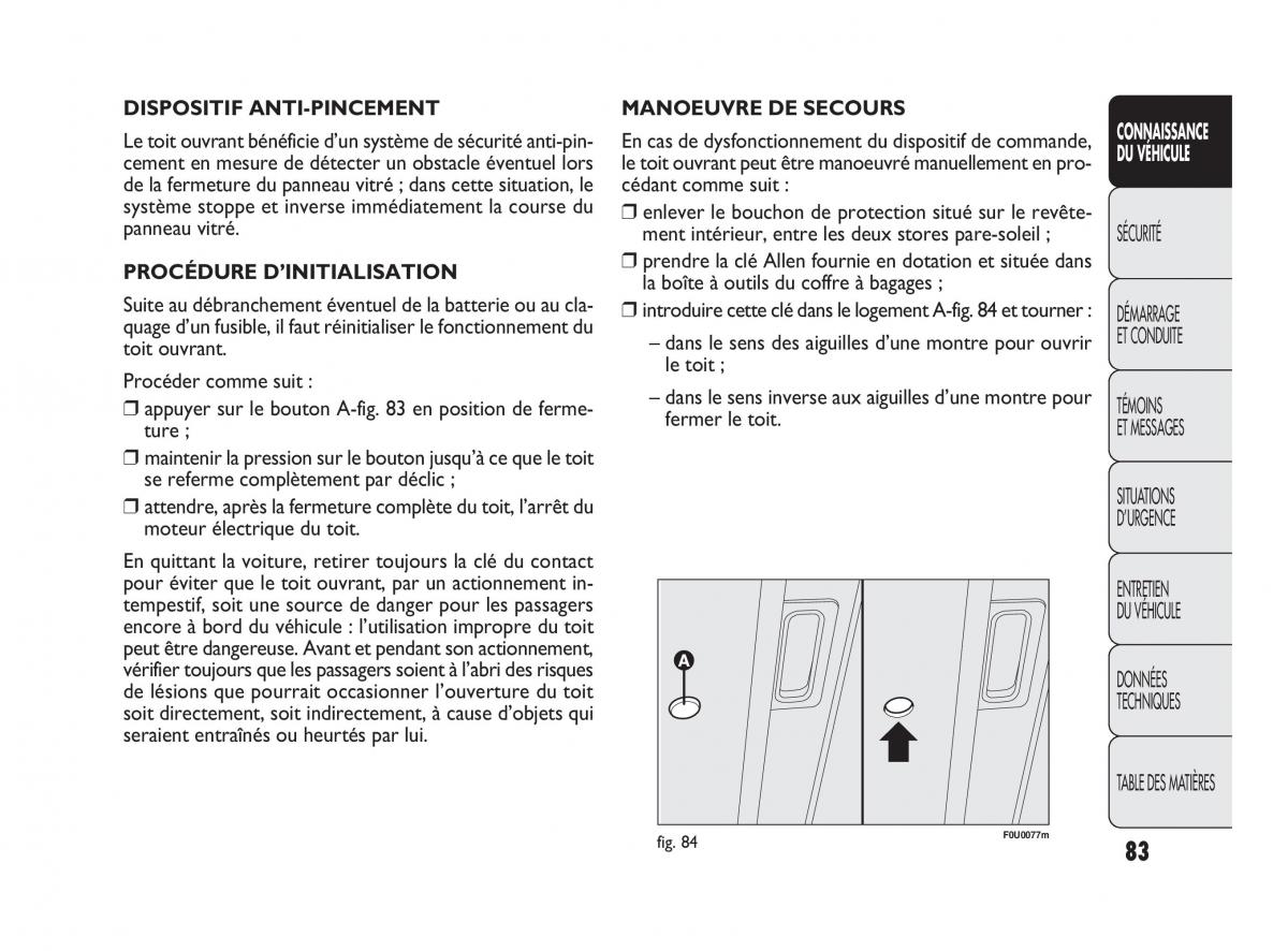 Fiat Punto Evo manuel du proprietaire / page 84