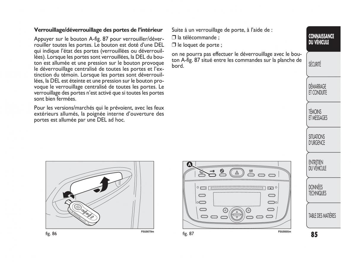 Fiat Punto Evo manuel du proprietaire / page 86