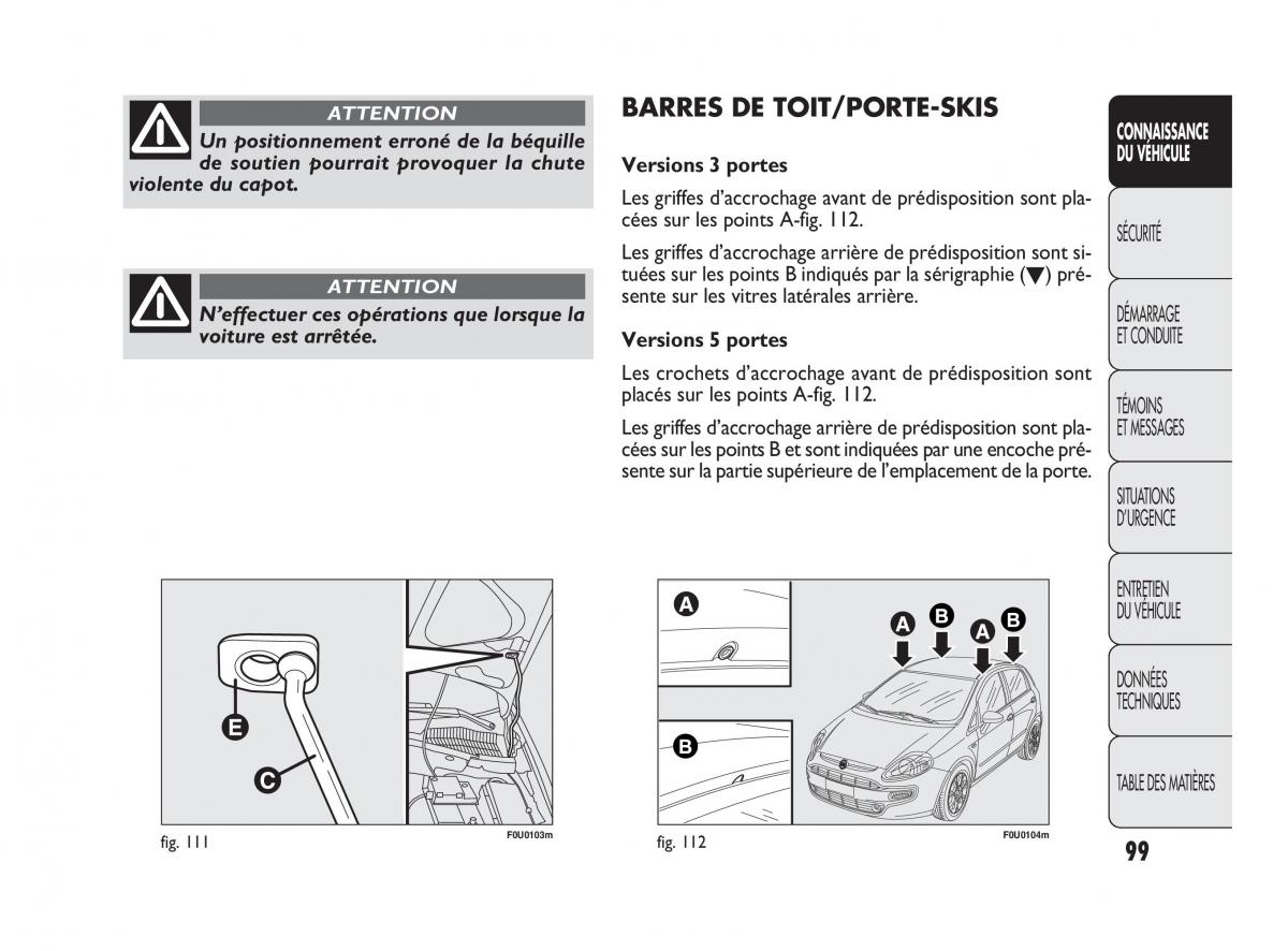 Fiat Punto Evo manuel du proprietaire / page 100