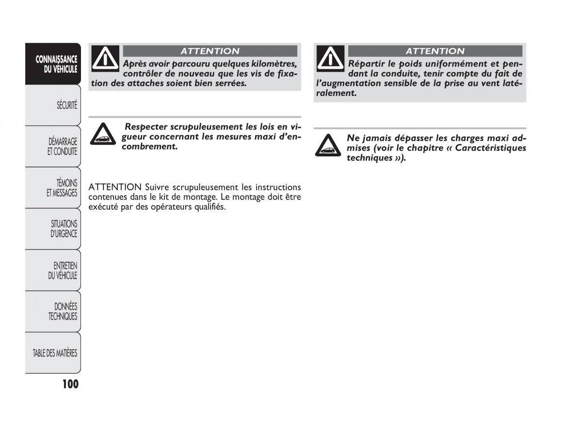 Fiat Punto Evo manuel du proprietaire / page 101