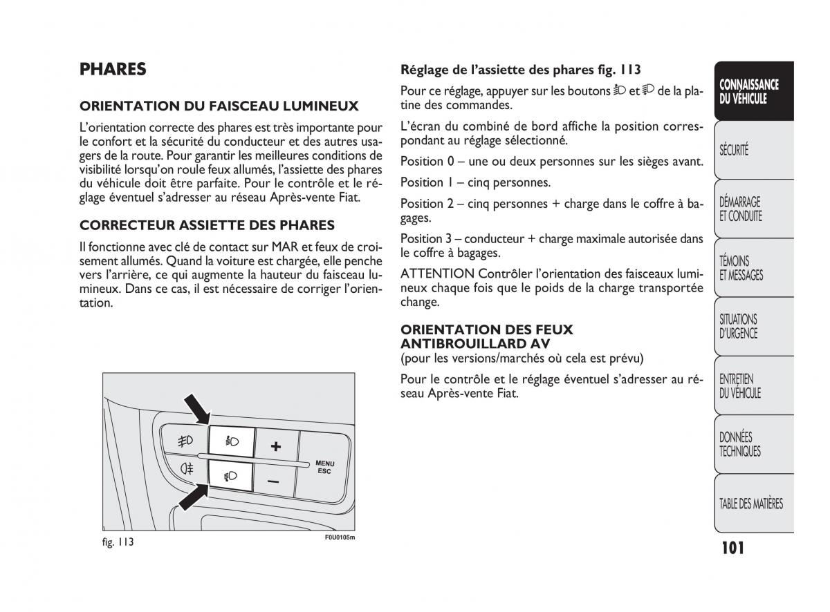 Fiat Punto Evo manuel du proprietaire / page 102