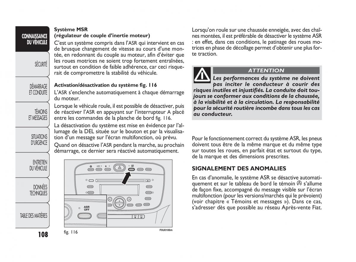 Fiat Punto Evo manuel du proprietaire / page 109