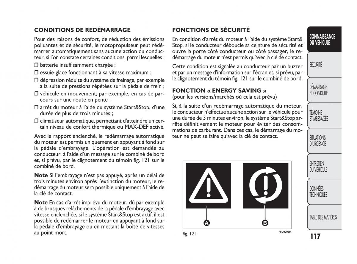 Fiat Punto Evo manuel du proprietaire / page 118