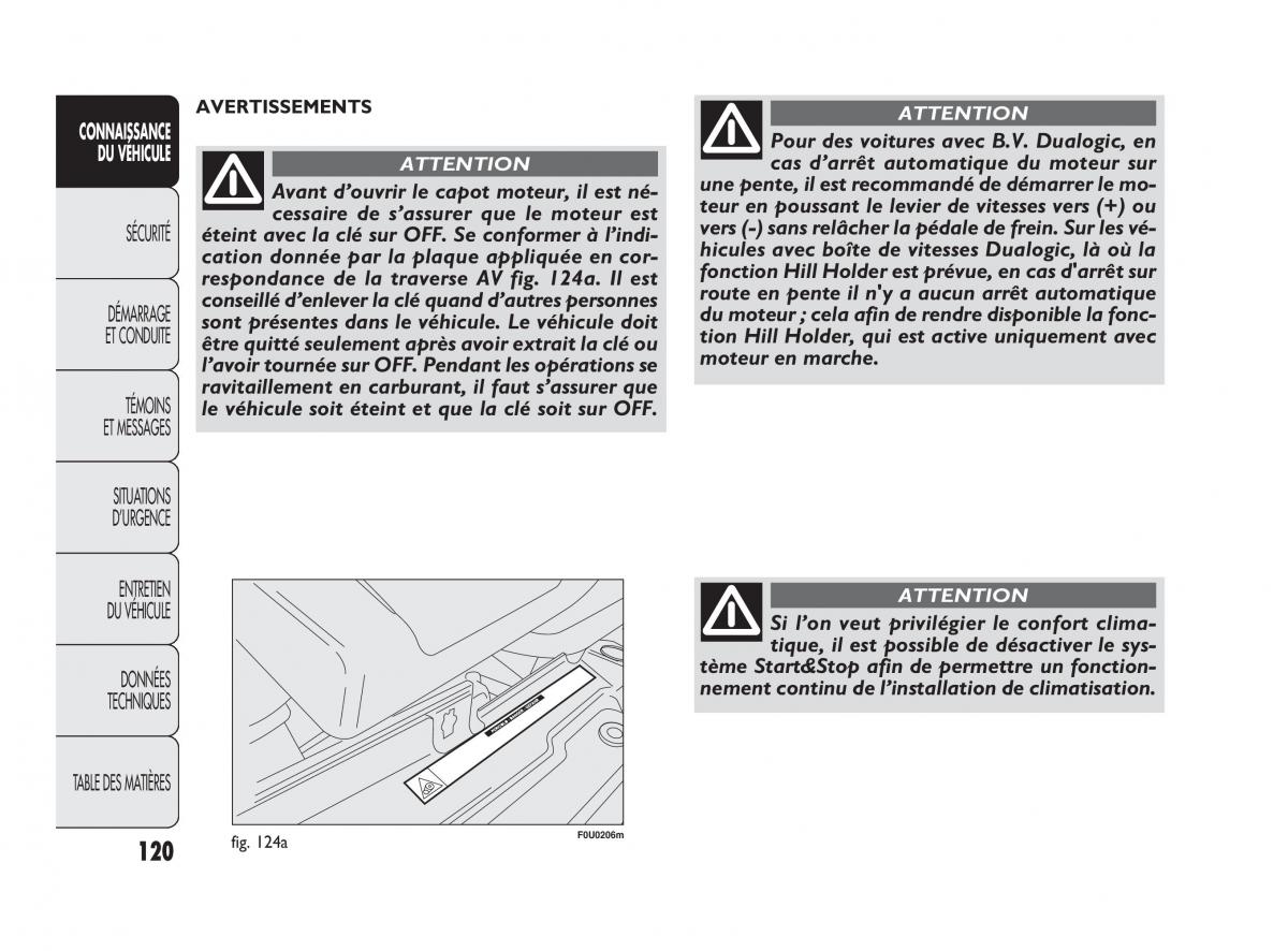 Fiat Punto Evo manuel du proprietaire / page 121