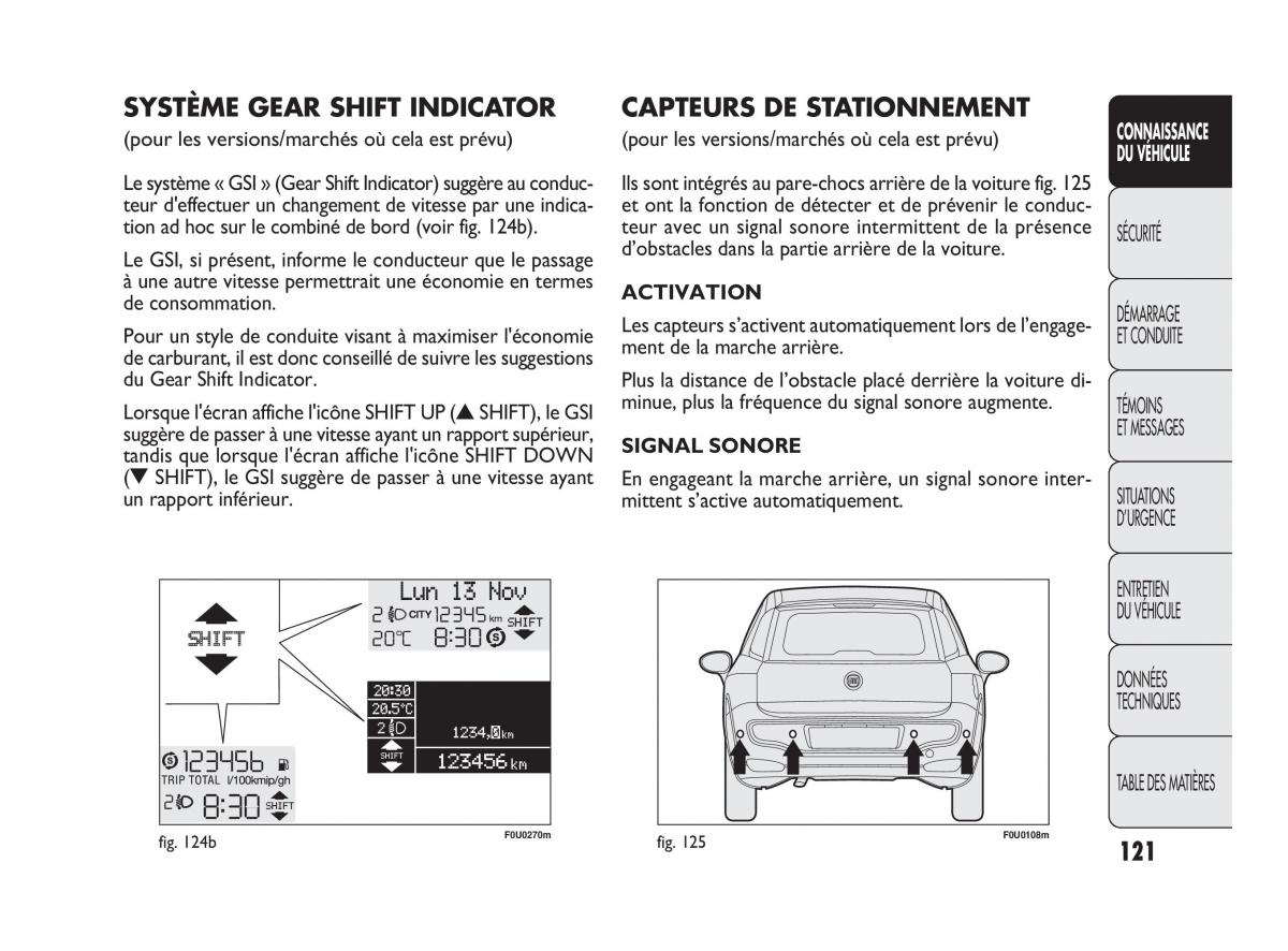 Fiat Punto Evo manuel du proprietaire / page 122