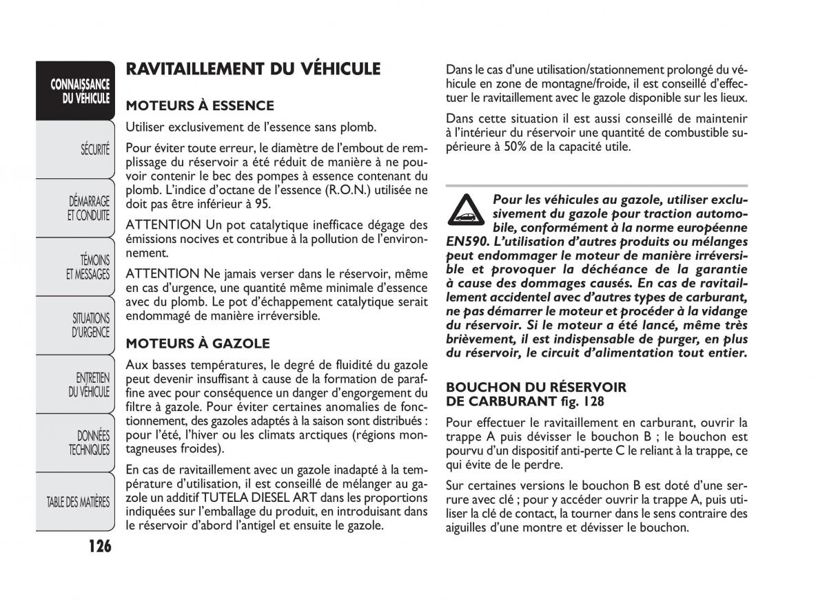 Fiat Punto Evo manuel du proprietaire / page 127