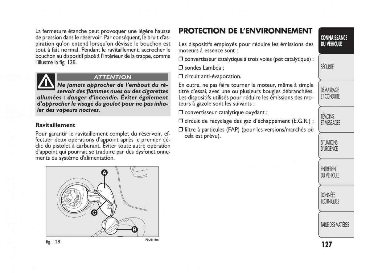 Fiat Punto Evo manuel du proprietaire / page 128