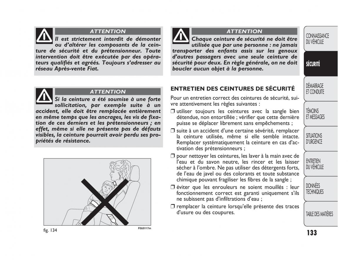 Fiat Punto Evo manuel du proprietaire / page 134