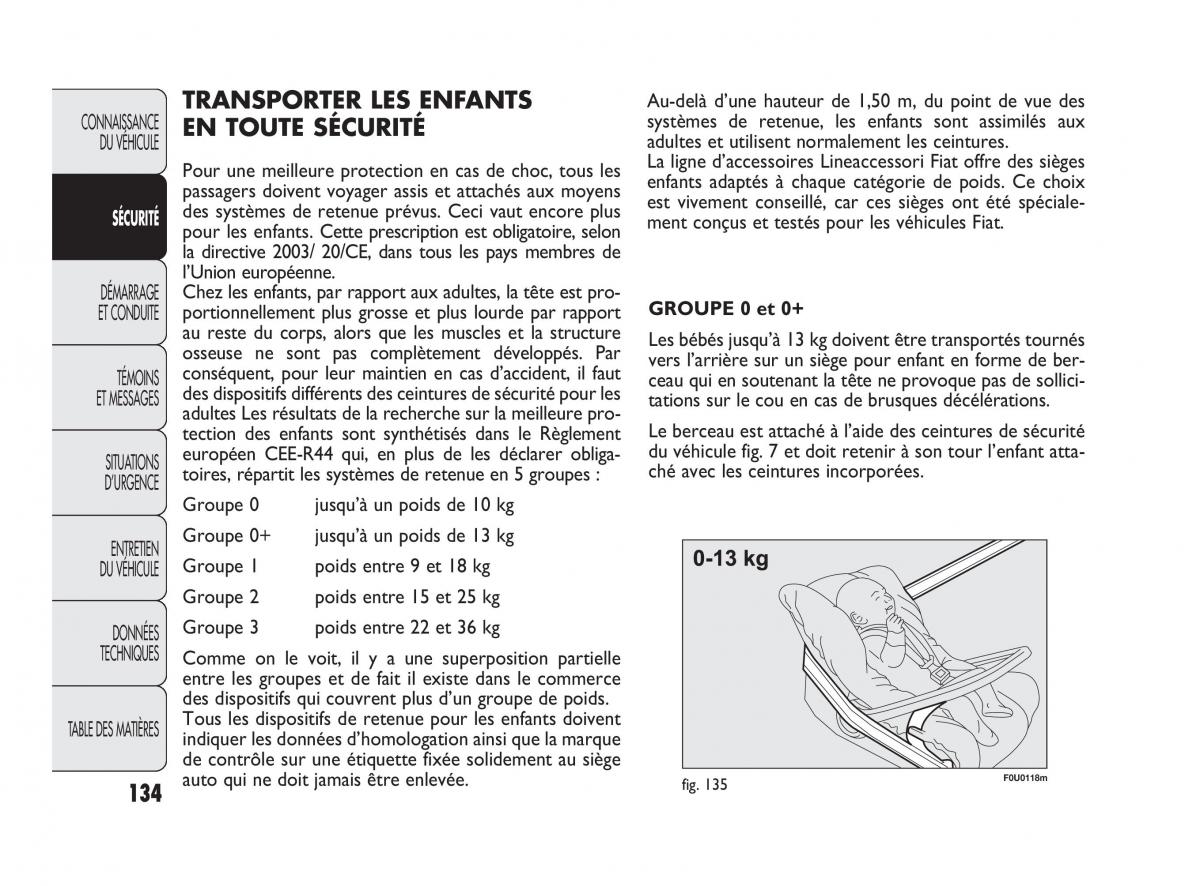 Fiat Punto Evo manuel du proprietaire / page 135