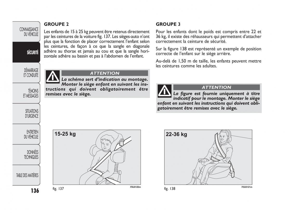 Fiat Punto Evo manuel du proprietaire / page 137