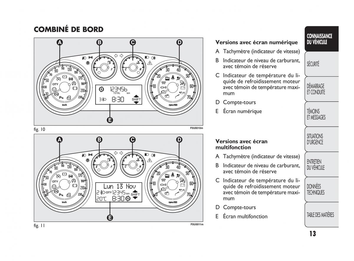 Fiat Punto Evo manuel du proprietaire / page 14